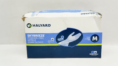 Halyard 47375 Skybreeze Powder-Free Nitrile Exam Gloves, M - Box of 200